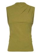 Slfmarwa Sl High Neck Top Tops Blouses Sleeveless Khaki Green Selected Femme