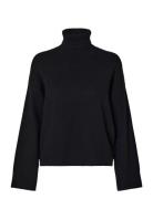 Slfkamma Ls Knit Roll Neck Noos Tops Knitwear Turtleneck Black Selected Femme