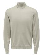 Onswyler Life Reg 14 Roll Knit Noos Tops Knitwear Turtlenecks Cream ONLY & SONS