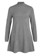 Vicomfy A-Line Rollneck Knit Dress/Pb/1 Dresses Knitted Dresses Grey Vila