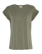 Mschbirdia Lynette Tee Tops T-shirts & Tops Short-sleeved Khaki Green MSCH Copenhagen