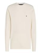 Essential Structure Crew Neck Tops Knitwear Round Necks White Tommy Hilfiger