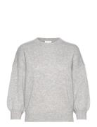 Quarter Balloon Sleeve Sweater Tops Knitwear Jumpers Grey Davida Cashmere