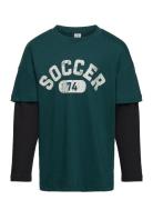 Top Longsleeve Double Sleeve Tops T-shirts Long-sleeved T-Skjorte Green Lindex