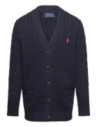 Cable-Knit Cotton V-Neck Cardigan Tops Knitwear Cardigans Navy Ralph Lauren Kids