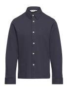 Cotton Shirt Tops Shirts Long-sleeved Shirts Navy Mango