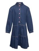 Denim Dress Dresses & Skirts Dresses Casual Dresses Long-sleeved Casual Dresses Blue Billieblush