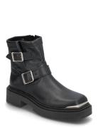 Choice Biker Boots Shoes Boots Ankle Boots Ankle Boots Flat Heel Black Steve Madden