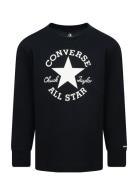 Converse Essentials Long Sleeve Tee Tops T-shirts Long-sleeved T-Skjorte Black Converse