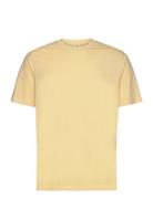 Slim-Fit Cotton T-Shirt Tops T-Kortærmet Skjorte Yellow Mango