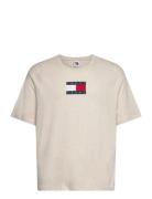 Tjw Rlx Melange Flag Tee Ext Tops T-shirts & Tops Short-sleeved Beige Tommy Jeans