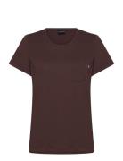 Ashley Jersey Tee Tops T-shirts & Tops Short-sleeved Brown Lexington Clothing