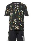 Lk Dy Mm T Set Sets Sets With Short-sleeved T-shirt Black Adidas Sportswear