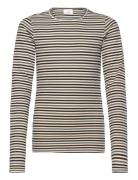 Tnlena L_S Rib Tee Tops T-shirts Long-sleeved T-Skjorte Multi/patterned The New