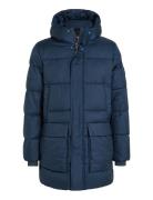 Long Hooded Quilt Puffer Mw Uldfrakke Frakke Navy Calvin Klein