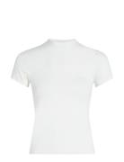 Modal Stretch C-Neck Slim Top Ss Tops T-shirts & Tops Short-sleeved White Calvin Klein