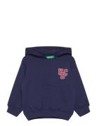 Sweater W/Hood Tops Sweatshirts & Hoodies Hoodies Navy United Colors Of Benetton