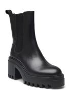 Chunky Heeled Chelsea Lth Shoes Boots Ankle Boots Ankle Boots With Heel Black Calvin Klein