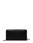 Embossed Logo Zip Lg Wallet Bags Card Holders & Wallets Wallets Black Calvin Klein