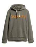 Classic Core Logo Hoodie Tops Sweatshirts & Hoodies Hoodies Khaki Green Superdry