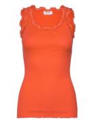 Rwbabette Sl U-Neck Long Lace Top Tops T-shirts & Tops Sleeveless Orange Rosemunde