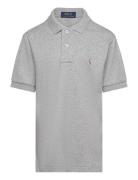 Soft Cotton Polo Shirt Tops T-shirts Polo Shirts Short-sleeved Polo Shirts Grey Ralph Lauren Kids