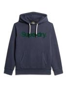 Classic Core Logo Hoodie Tops Sweatshirts & Hoodies Hoodies Navy Superdry