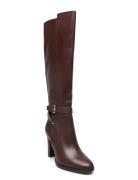 Manchester Burnished Leather Tall Boot Lange Støvler Brown Lauren Ralph Lauren