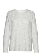 Onlcamilla V-Neck L/S Pullover Knt Noos Tops Knitwear Jumpers Grey ONLY