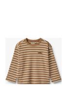 T-Shirt L/S Dallas Tops T-shirts Long-sleeved T-Skjorte Brown Wheat