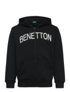 Jacket W/Hood L/S Tops Sweatshirts & Hoodies Hoodies Black United Colors Of Benetton