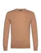 Slim Fit Washable Wool Crewneck Sweater Tops Knitwear Round Necks Brown Polo Ralph Lauren