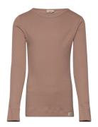 Plain Tee Ls Tops T-shirts Long-sleeved T-Skjorte Brown MarMar Copenhagen