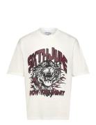 Vintage Tiger Print Ss Tshirt Tops T-Kortærmet Skjorte White SIXTH JUNE