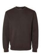 Slhemanuel Soft Crew Neck Sweat Noos Tops Sweatshirts & Hoodies Sweatshirts Brown Selected Homme