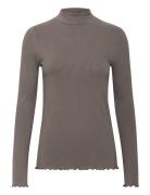 Kadrew Turtleneck T-Shirt Tops T-shirts & Tops Long-sleeved Brown Kaffe