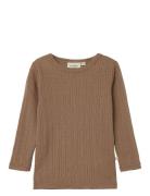 Nmfnaima Ls Wool Top Lil Tops T-shirts Long-sleeved T-Skjorte Brown Lil'Atelier