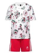 Lk Dy Mm T Set Sport Sets With Short-sleeved T-shirt Red Adidas Sportswear