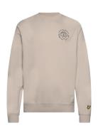 Stamp Crew Neck Sweatshirt Tops Sweatshirts & Hoodies Sweatshirts Beige Lyle & Scott