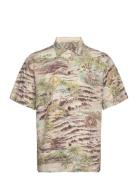 Classic Fit Beach-Print Camp Shirt Tops Shirts Short-sleeved Green Polo Ralph Lauren