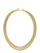 Herringb Triple Necklace Accessories Jewellery Necklaces Chain Necklaces Gold Edblad