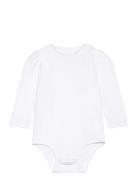 Puff-Sleeve Jersey Bodysuit Bodies Long-sleeved White Ralph Lauren Baby