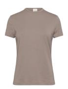 Modal Stretch C-Neck Slim Top Ss Tops T-shirts & Tops Short-sleeved Beige Calvin Klein