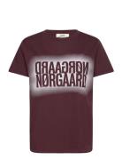 Single Organic Trenda P Tee Tops T-shirts & Tops Short-sleeved Burgundy Mads Nørgaard