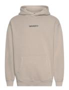 Micro Logo Graphic Loose Hood Tops Sweatshirts & Hoodies Hoodies Beige Superdry