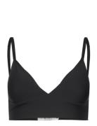 Pure Fit - Wireless Triangle Openned Back Bra Lingerie Bras & Tops Soft Bras Bralette Black Etam