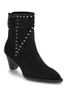 Kaia Studded Suede Boots Shoes Boots Ankle Boots Ankle Boots With Heel Black Dante6