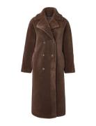 Elina Wool Blend Coat Outerwear Coats Winter Coats Brown Lexington Clothing