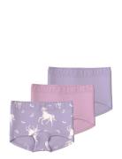 Nmftights 3P Pastel Lilac Horse Noos Night & Underwear Underwear Panties Pink Name It