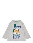 T-Shirt L/S Tops T-shirts Long-sleeved T-Skjorte Grey United Colors Of Benetton